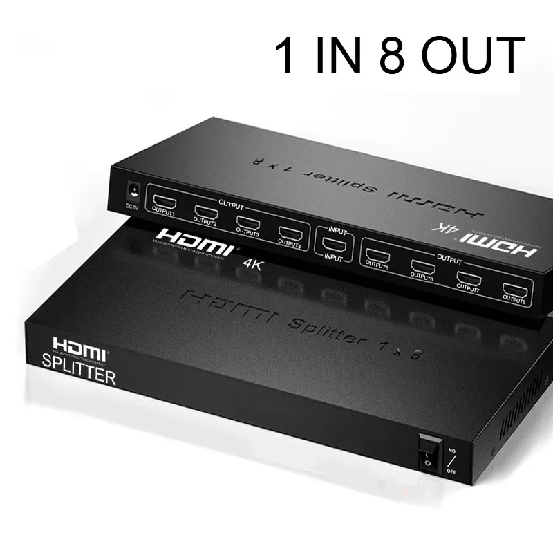 4K 1X8 HDMI Splitter 1 In 8 Out Splitter Audio Video Converter voor DVD PS3 PS4 Camera Laptop PC Naar TV Monitor Meerdere Display