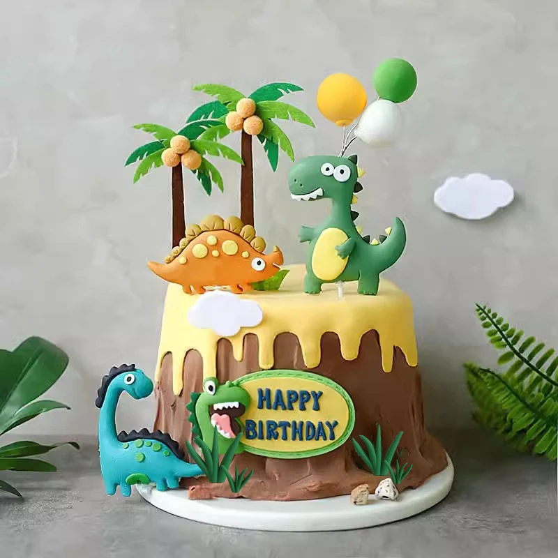 Jurassic Dinosaurier-Kuchenaufsatz, Tyrannosaurus Rex, Triceratops, Flugsaurier für Kinder, alles Gute zum Geburtstag, Party-Dekoration, Babyparty-Dekoration – Detail 34
