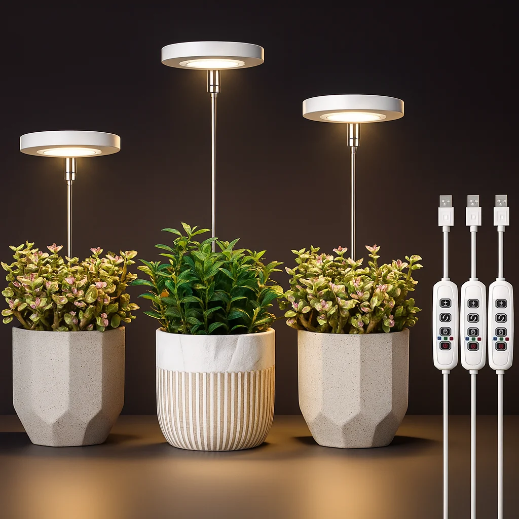 مصباح LED للنمو بطيف كامل مع ارتفاع قابل للتعديل، مؤقت 3/9/12 ساعة يعتم 10 مستويات لحديقة النباتات الشمسية الداخلية #1