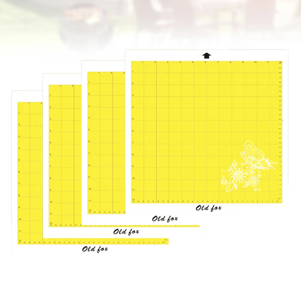 4 قطع من حصيرة القطع قابلة للإزالة باللون الأصفر المتين PVC لخياطة قطع الورق ونحت رائع للحرف اليدوية واللحف