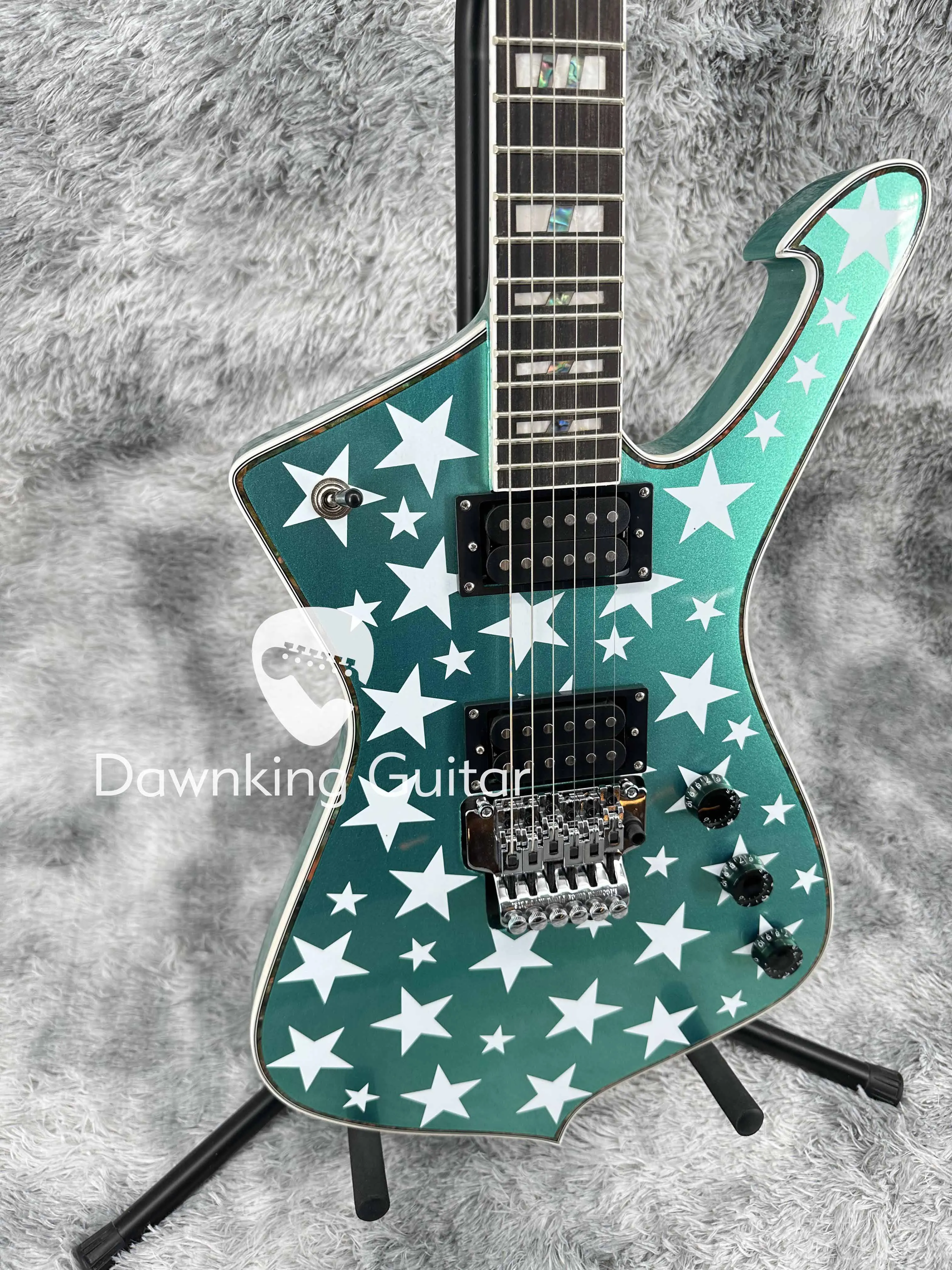 Iceman Green Electric Guitar Chrome Hardware FR Bridge 2H Open Pickups 6-strings free shipping