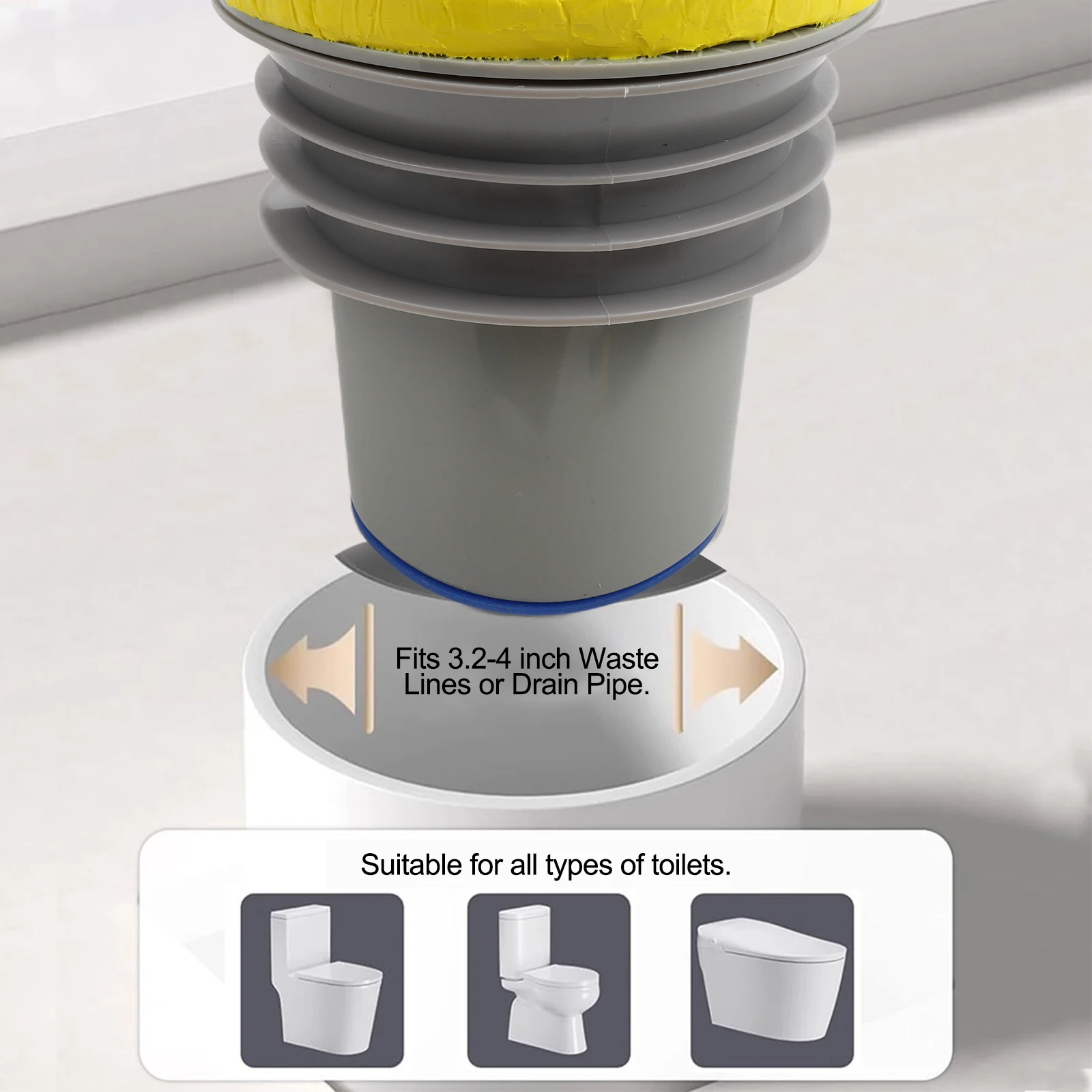 Toilet Flange Wax For Ring with Balanced Compression Profile and Integrated Backflow Valve for Uniform Load Distribution