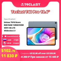 Teclast T40 Pro Tablet 10.4 Inch 2K Full Lamination Android 12 8GB RAM 128GB ROM UNISOC T616 Octa Core 4G Network Fast Charging