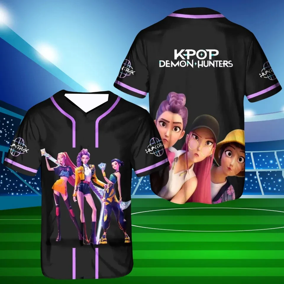 2025 جديد أنيمي KPop شيطان الصيادين الجرافيك تي شيرت ثلاثية الأبعاد طباعة الاطفال/الكبار لطيف المحملة TopShort كم Harajuku Y2k الملابس