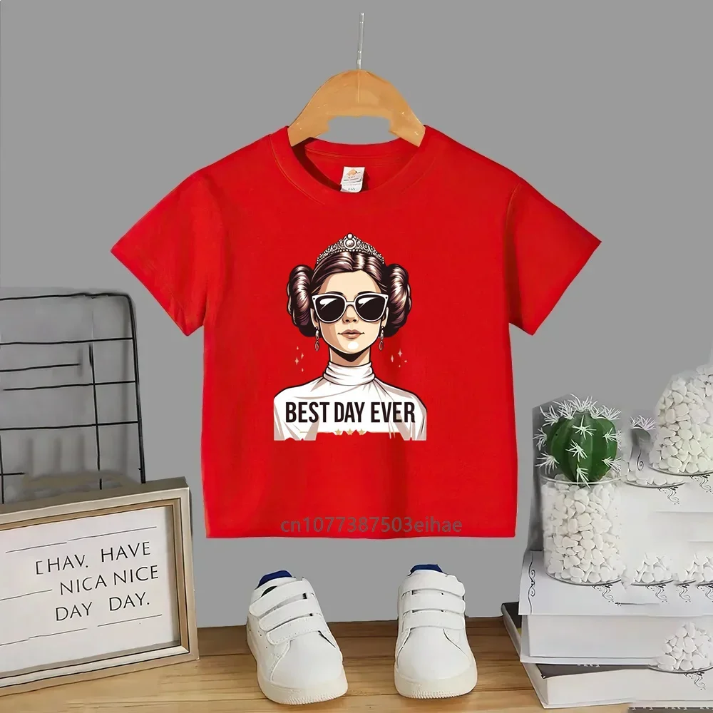 Breathable Star Wars Boys and Girls T-shirt for Ages 3-14, Round Neck Short Sleeve, Luxurious Printed Top view 4
