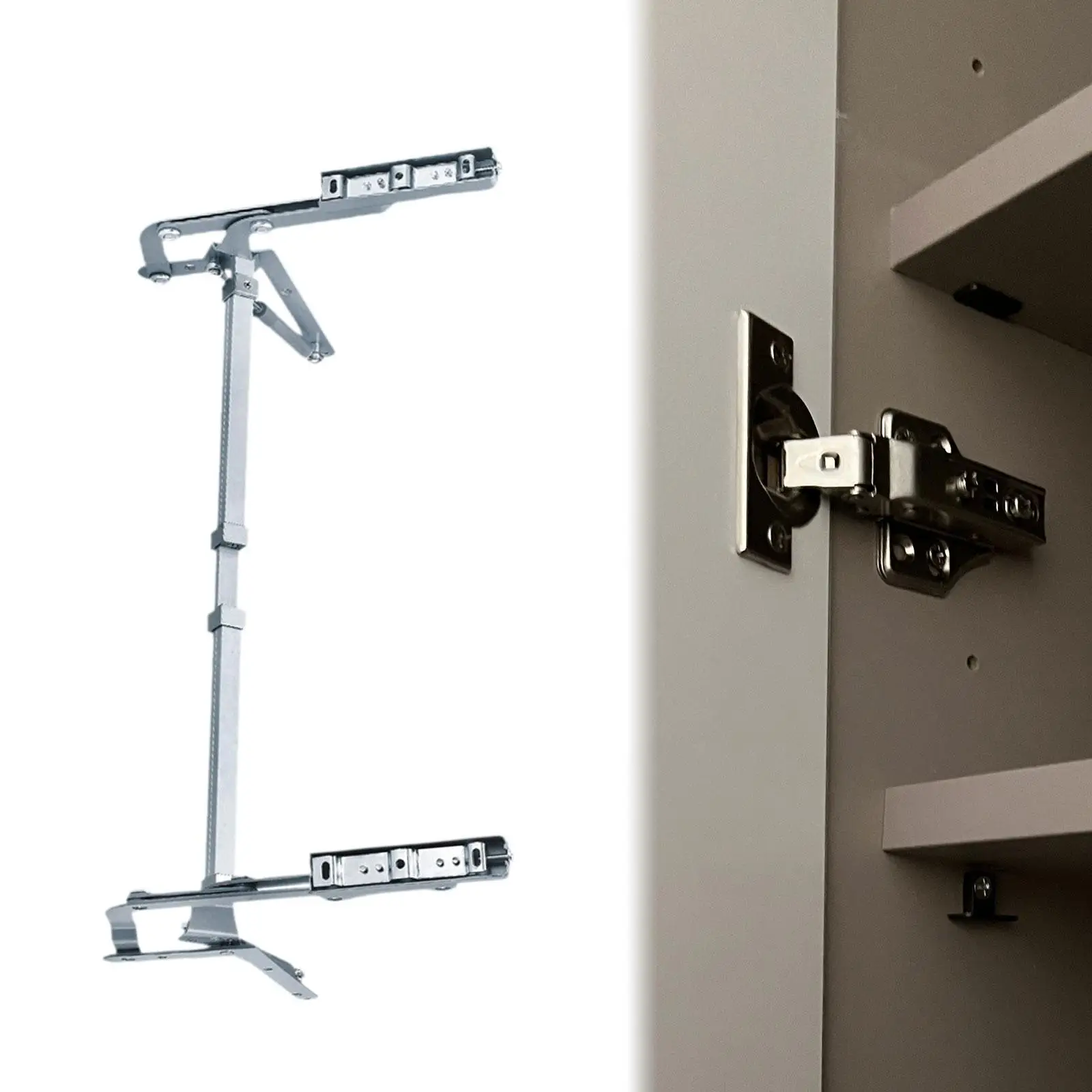 

Cabinet Door Hinges Set Multipurpose Accessory for Folding Beds Sturdy Easily Install Top Lift Hardware Support Pneumatic Lever