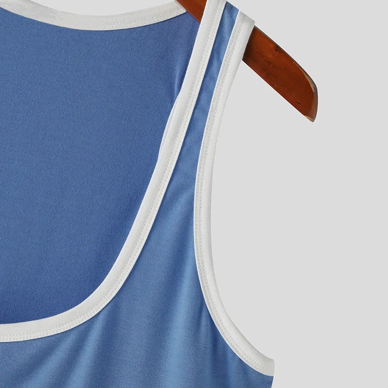 Sommer männer Dünne Gym Tank Tops Freizeit Beliebte Ärmellose Sportwear Mode Gut Sitzende Patchwork Bodybuilding Weste S-2XL – Detail 8