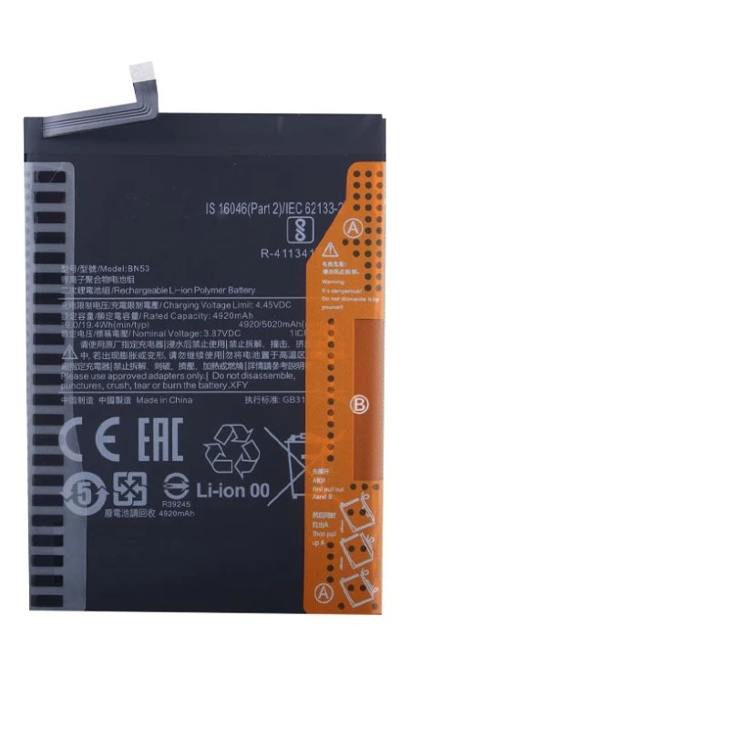 2pcs For Xiaomi Redmi note 9 Pro Phone  Batteries BN53 5020mAh Battery
