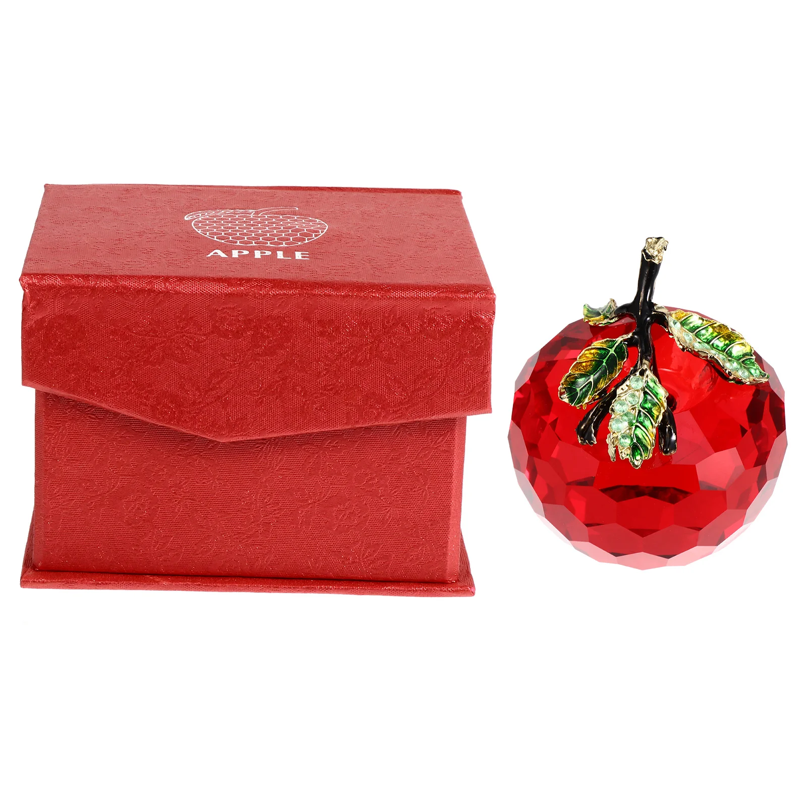 

1Pcs Faceted Crystal Apple Ornament Elegant Xmas Decoration for Home Desktop Tabletop Adornment Festive Xmas Crystal Decor