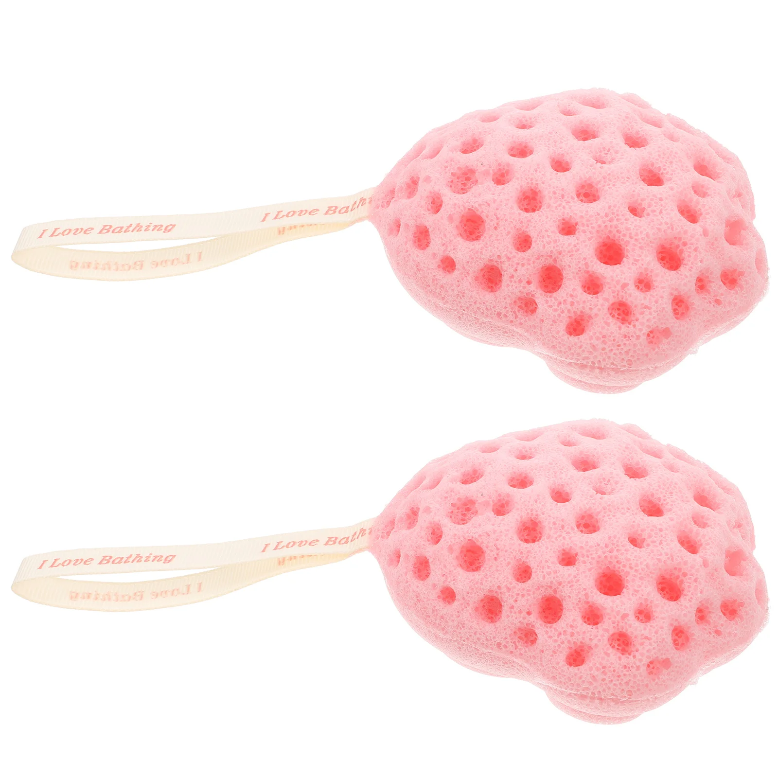 

2pcs Lovely Bath Brush Back Scrubber Body Sponge Exfoliating Skin Cleaning Ergonomic Hanging Storage Easy Use All Body Parts