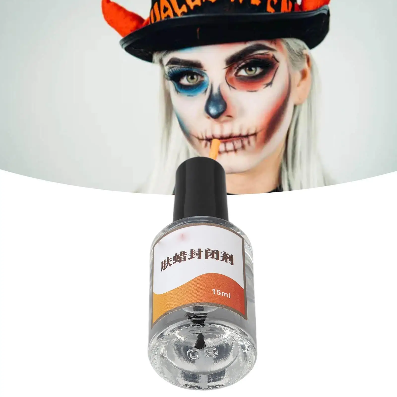 Sellador de cera realista para heridas falsas para halloween: ingredientes seguros, efecto de maquillaje de alto brillo y pincel de aplicación incluido