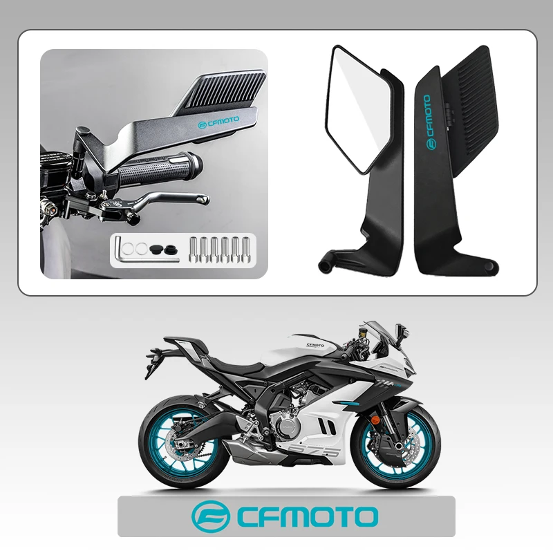 Upgraded Easy To Replace Motorcycle Fixed Wind Wing Rearview Mirror For CFMOTO 400NK 650NK 400GT 650TR-G 650MT CF500 CF600 X5 Upgraded Easy To Replace Motorcycle Fixed Wind Wing Rearview Mirror For CFMOTO 400NK 650NK 400GT 650TR-G 650MT CF500 CF600 X5