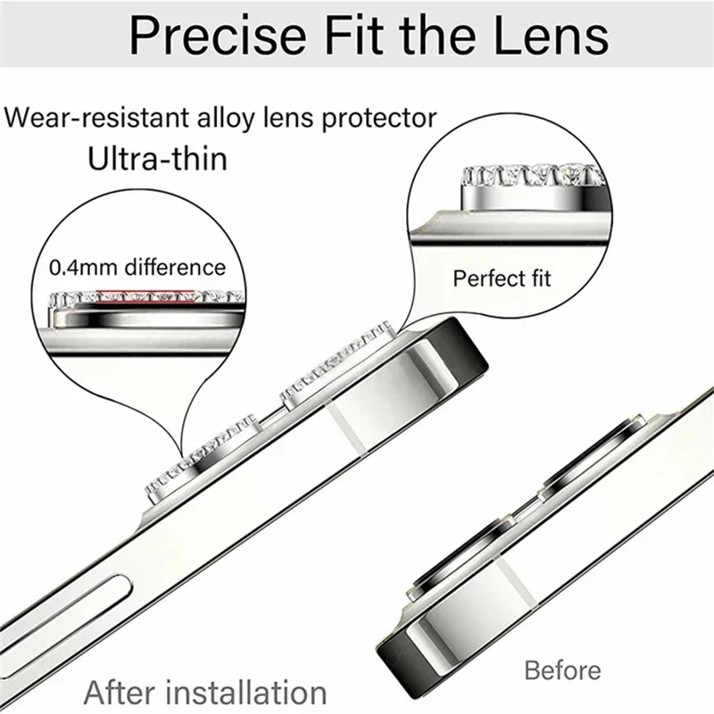 2-3 قطعة حامي الكاميرا الماس آيفون 15 16 17 برو ماكس حامي الشاشة غطاء للعدسات آيفون 14 زائد 15 برو ماكس عدسة الزجاج #4