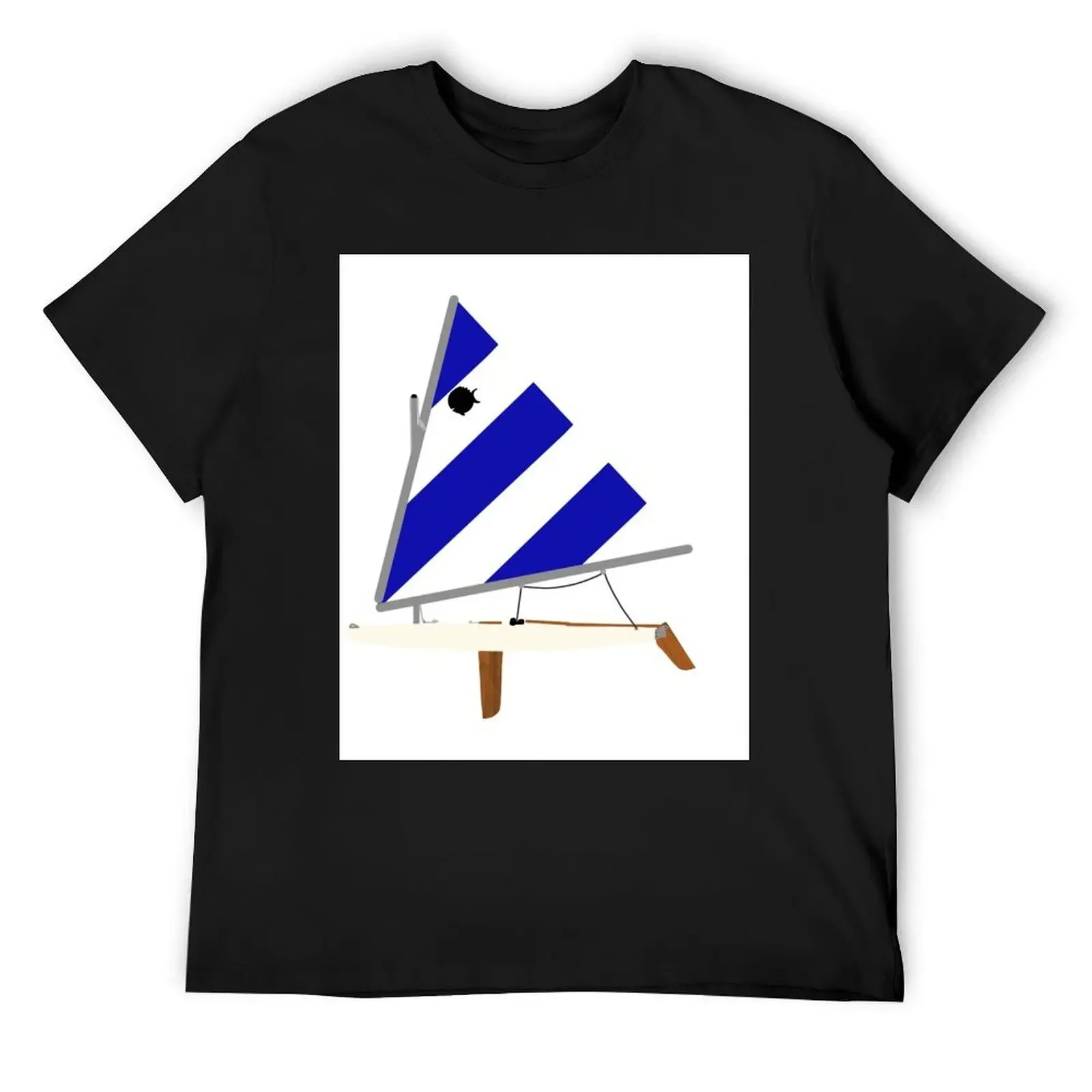 blue/white sunfish sailboat T-Shirt customs new edition men clothing