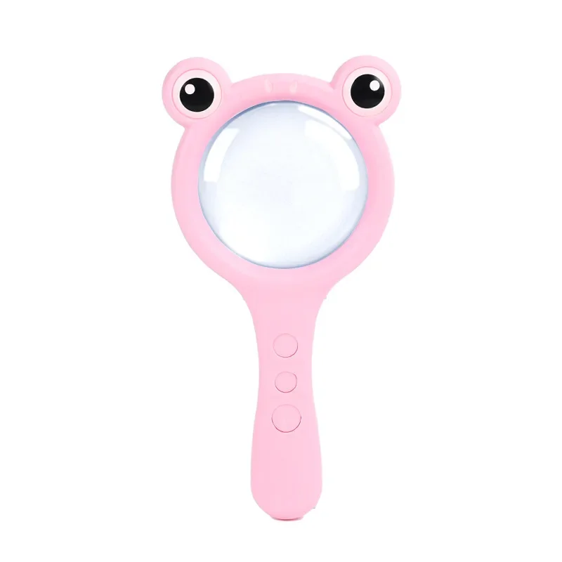 1PC Handheld Magnifier 5X-10X with Non-Slip Cute Cartoon Animal Design Magnifying Glass for Science Education And Experiment Toy
