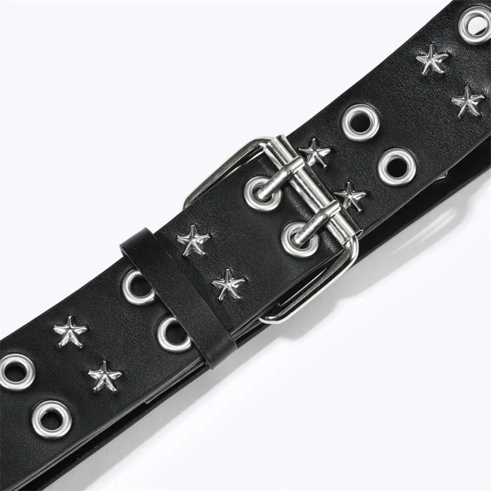

Women Fashion Pin Buckle Star Rivet Belt Luxury Design Retro Business Waist Belt Casual Punk Waistband Paired with Skirts Jeans