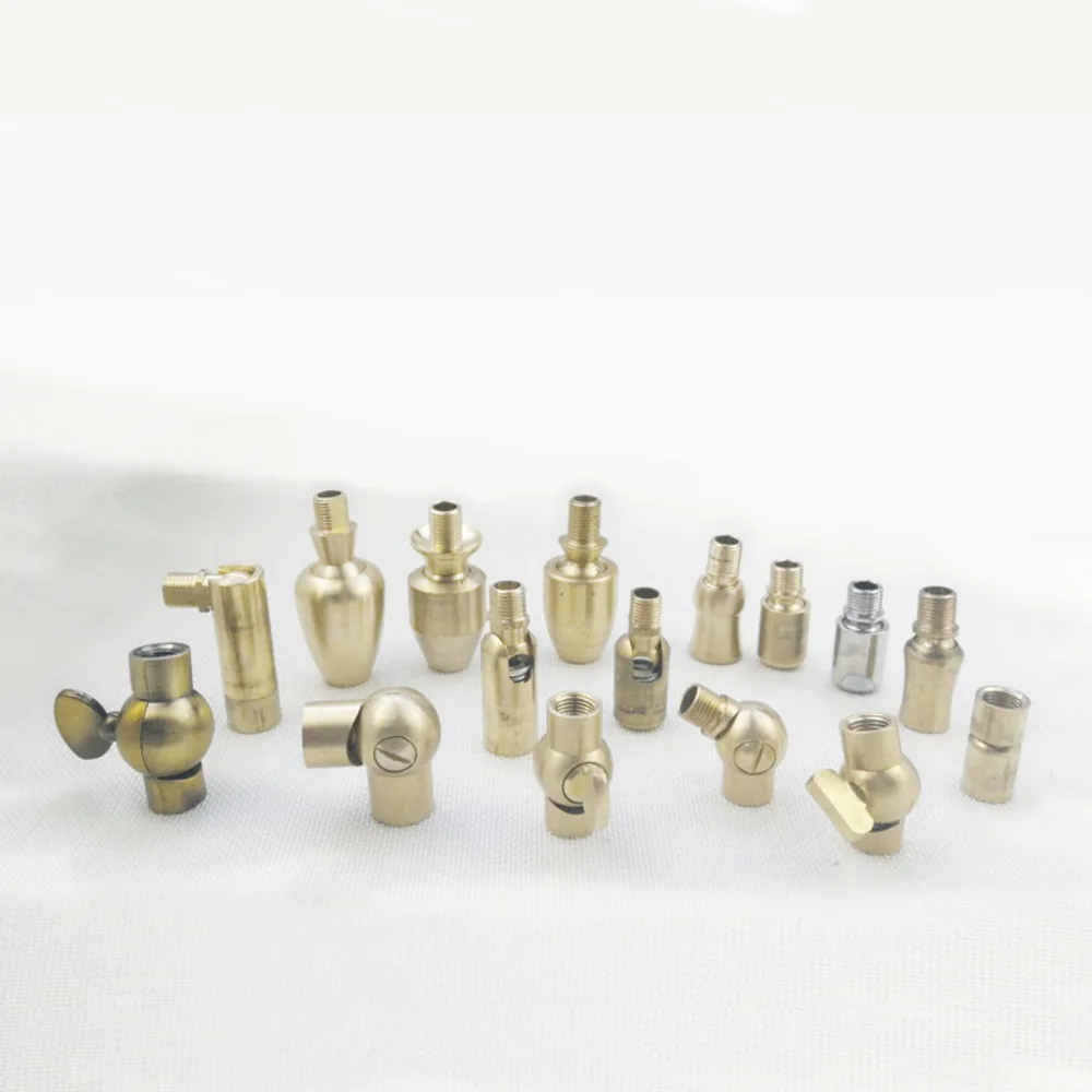 2pcs Pure Brass Wall Lamp Universal Shaking Head Copper Steering Head Table Light Accessories Universal Joint M10 Internal Tooth