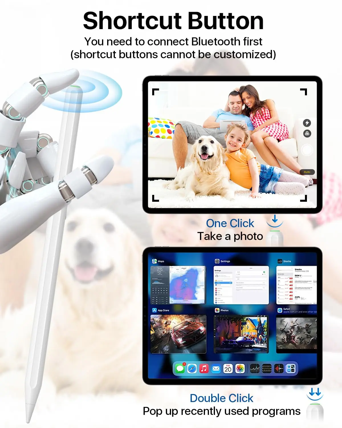 قلم رصاص الجيل الثاني قلم ستايلس iOS قلم لمس للكمبيوتر اللوحي مع شحن لاسلكي لجهاز iPad Pro 1 2 3 4 5 air 4 5 mini 6