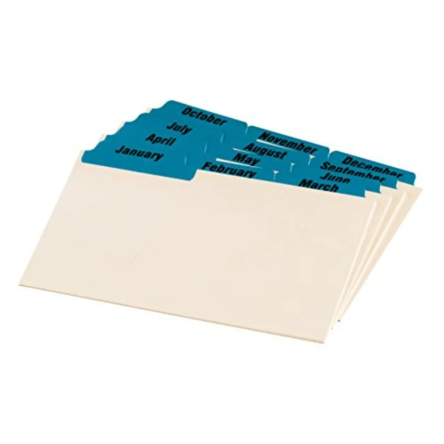 

Durable Index Card Guide, 4 x 6, Jan - Dec, Blue 04613