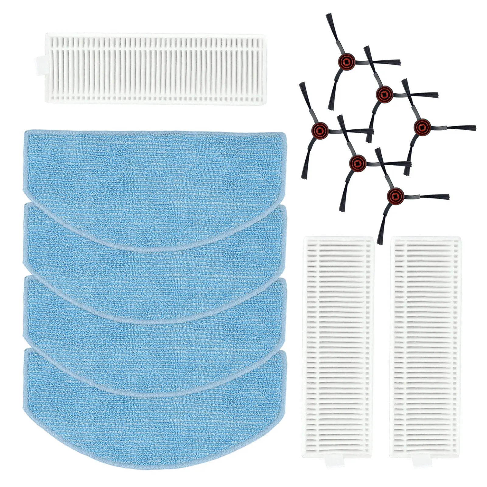 Replacement Side Brush and Filter Kit for Laresar Mars 01 Robot Vacuum Includes Mop Cloths for Efficient Cleaning