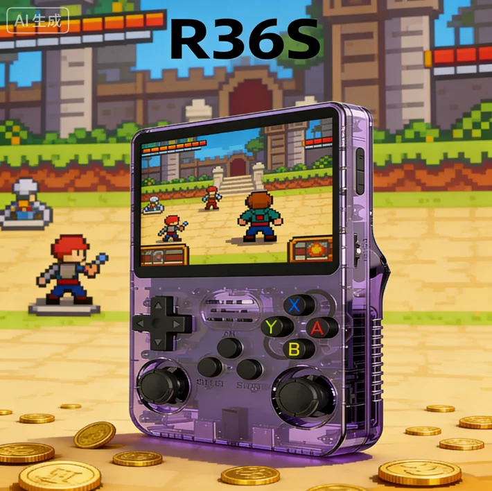 Open Source R36S Retro Handheld Video Game Console Linux System 3.5 Inch IPS Screen Portable Pocket Video Player 64GB 128G Games