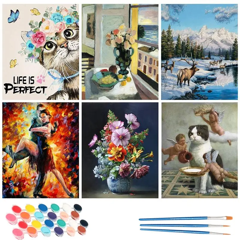 

CHENISTORY Painting By Numbers Animal Acrylic Paint By Numbers Figure Wall Art Picture Home Decoration 60x75cm DIY Gift