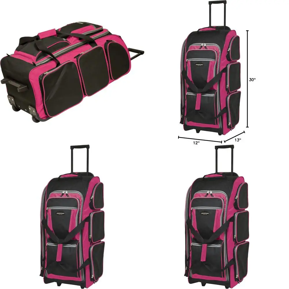 

30-дюймовая дорожная сумка-дафл на колесиках с множеством карманов для путешественников