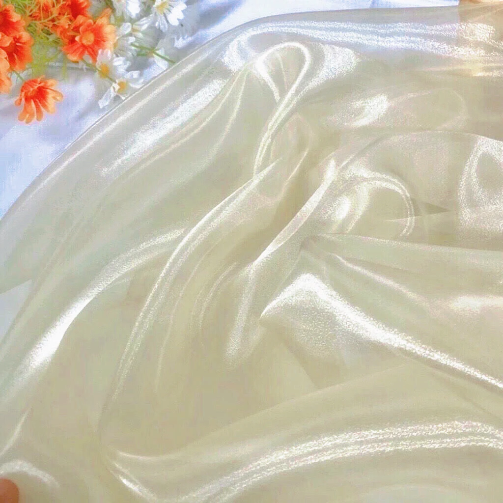 

Shuguang водопад прозрачная сверкающая яркая ткань сетка перламутровая органза перспективная ткань для свадебного платья