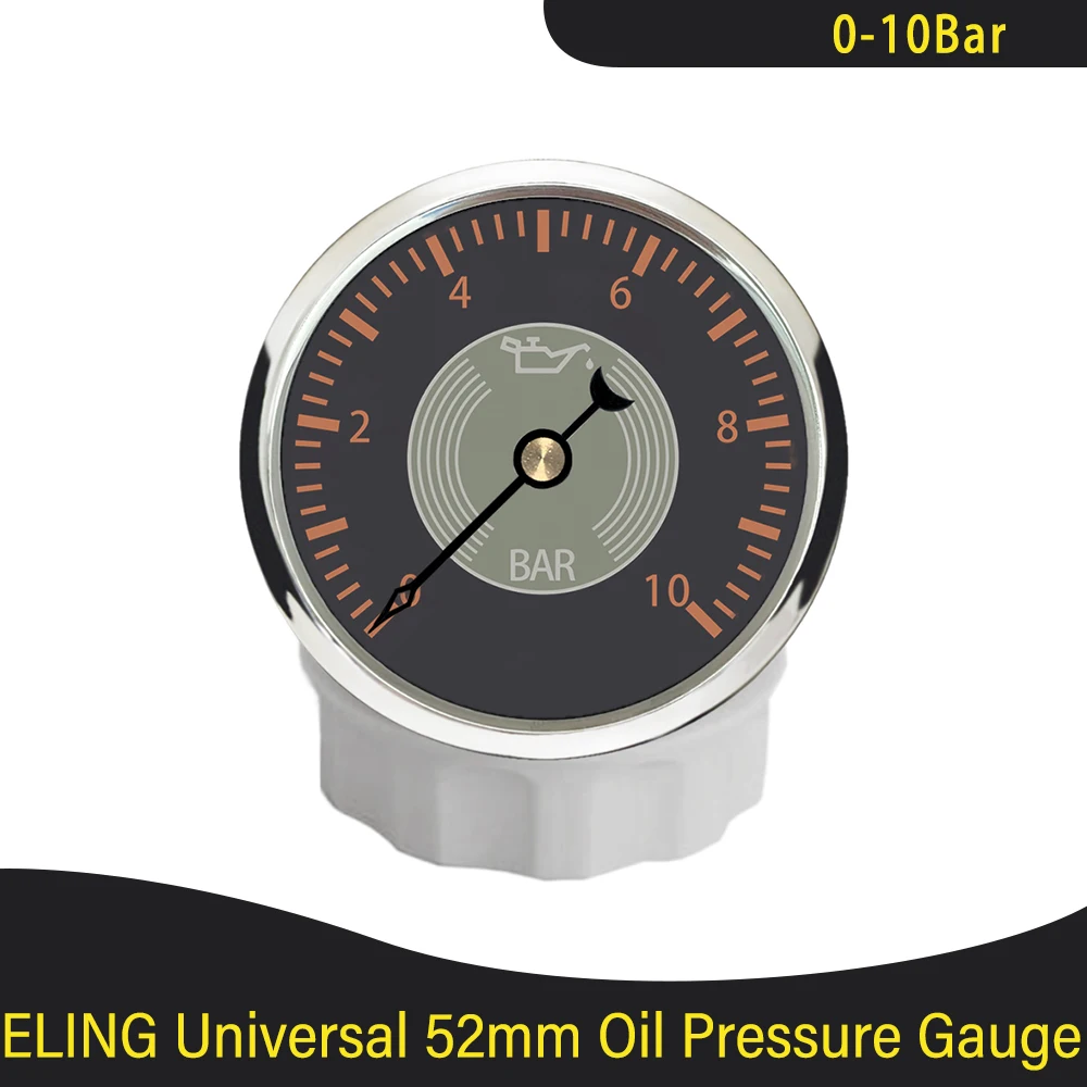 

Новый 52-мм манометр давления масла 0-10 бар с красной и желтой подсветкой 12В/24В для автомобилей, грузовиков, моторных лодок и судов
