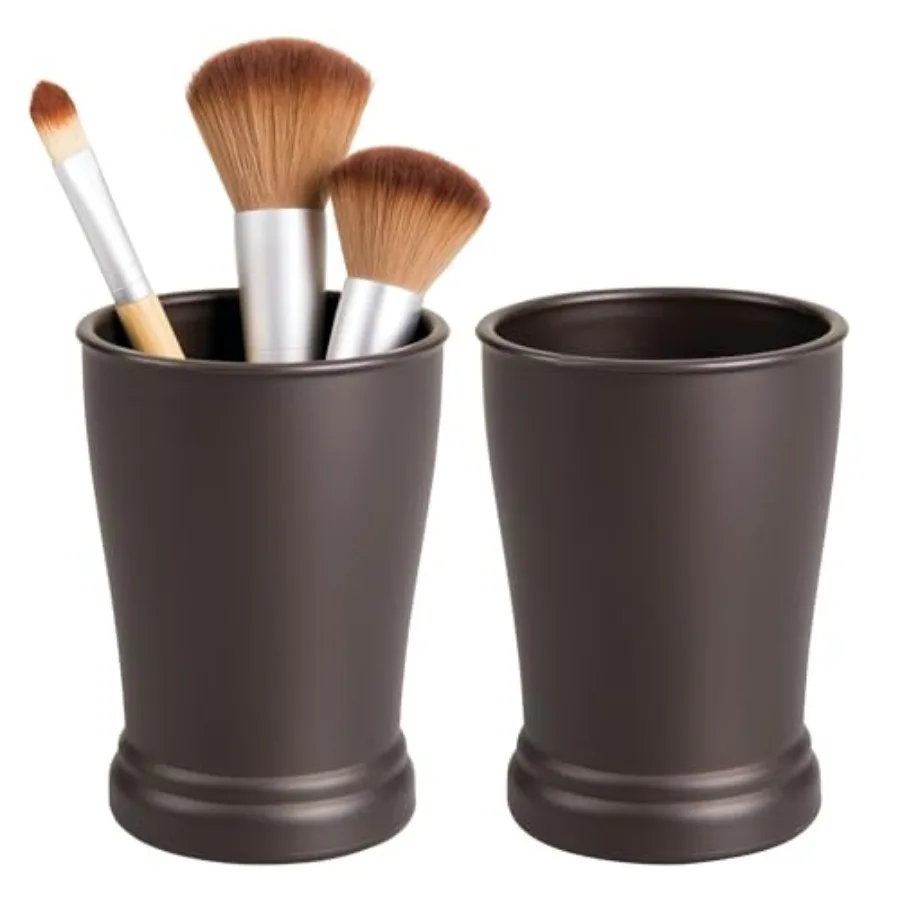 

Plastic Bathroom Tumbler for Countertop or Vanity Storage - Set of 2 - Bronze
