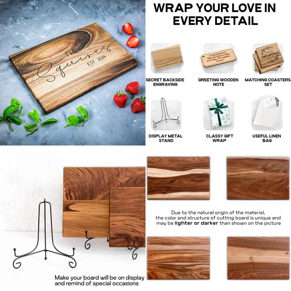 

10x14 engraved walnut cutting board - custom family name for special occasions