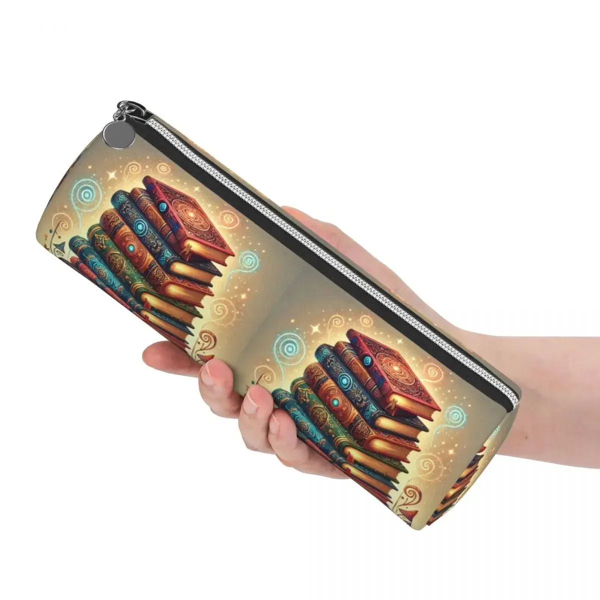 Ancient Book With Glowing Magic Spells Pencil Cases Pen Holder Cylinder Pen Box Pencil Bag for Studen School