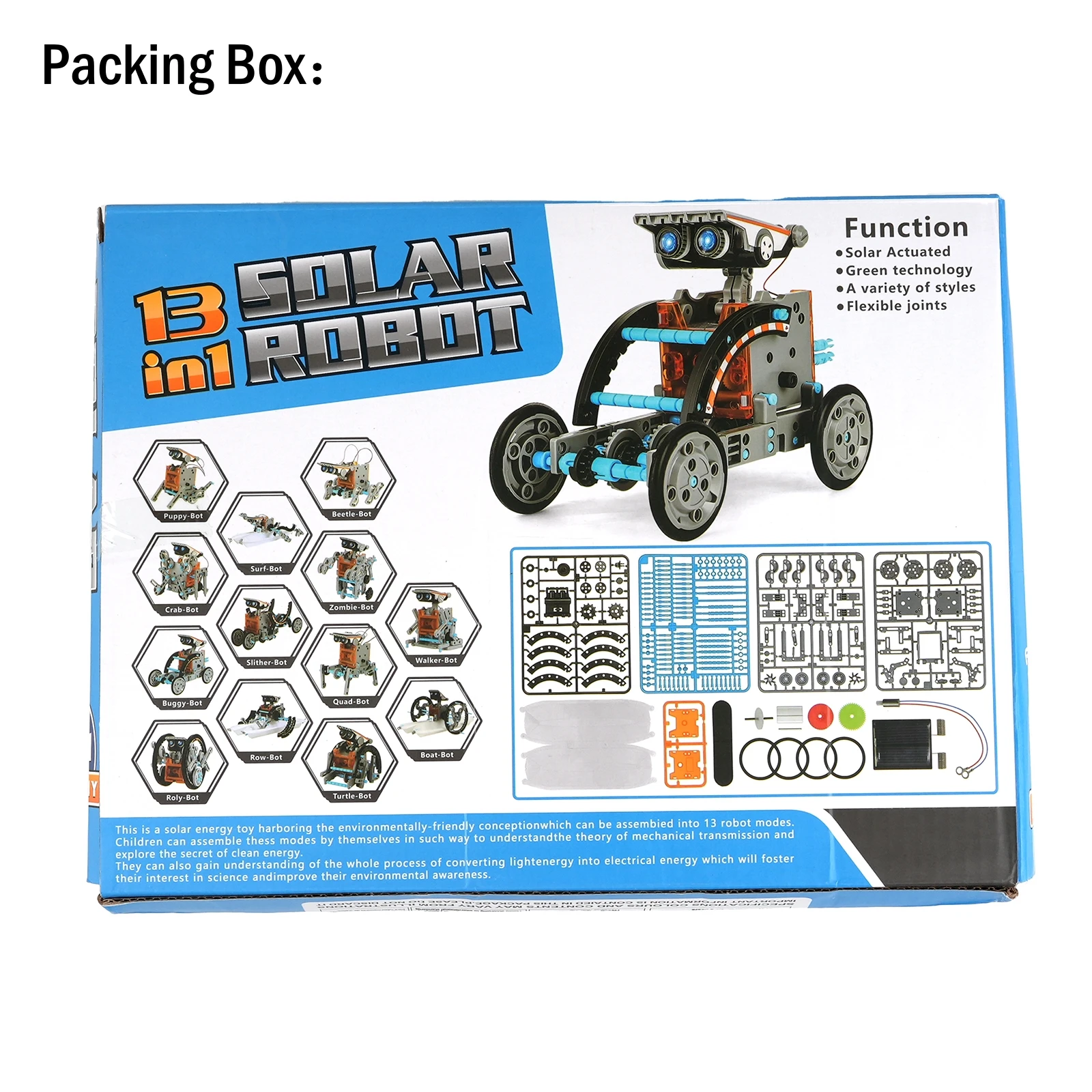 13-in-1 ソーラーパワーロボット、科学キット、ビルディングブロック、子供向けギフト、電子 DIY クリエイティブ教育組み立ておもちゃ