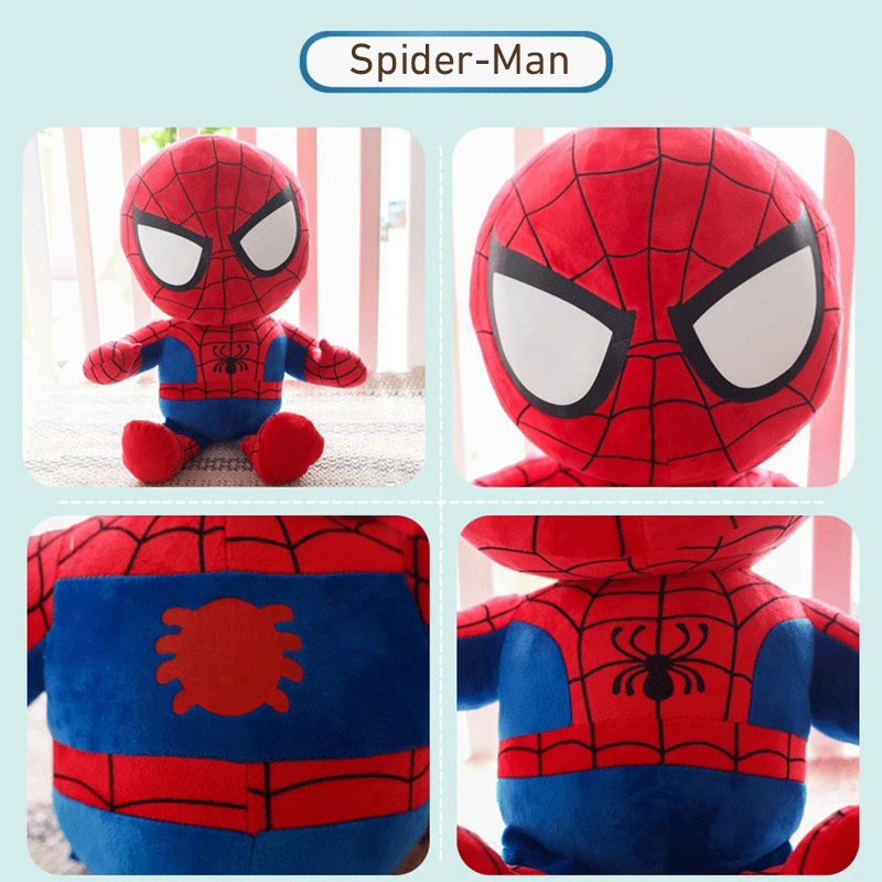 Disney Marvel Avengers Plush Toys Captain America Spiderman Iron Man Hulk Loki Thor Cartoon Anime Stuffed Dolls Kids Gift