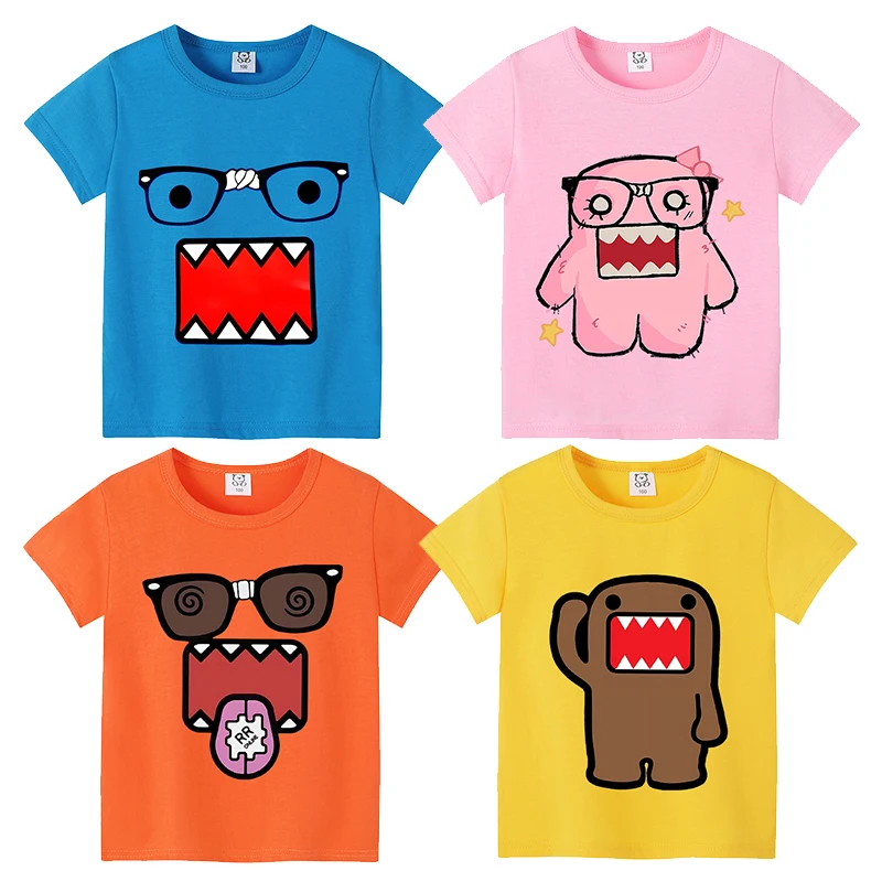 

Cute Domos Kuns Short Sleeve Cartoon Boys Girls Clothes Summer Exquisite Fashion Hip Hop Casual Outdoor Wear Toddler Tops Gifts
