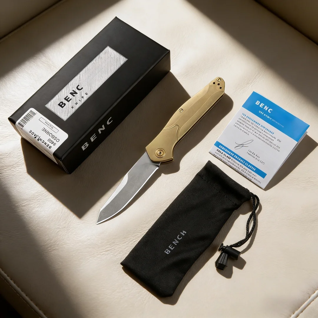 BM9400 - Customized Brass Handle Folding Knife, Made of S30V Steel, EDC Personalized Gift Knife