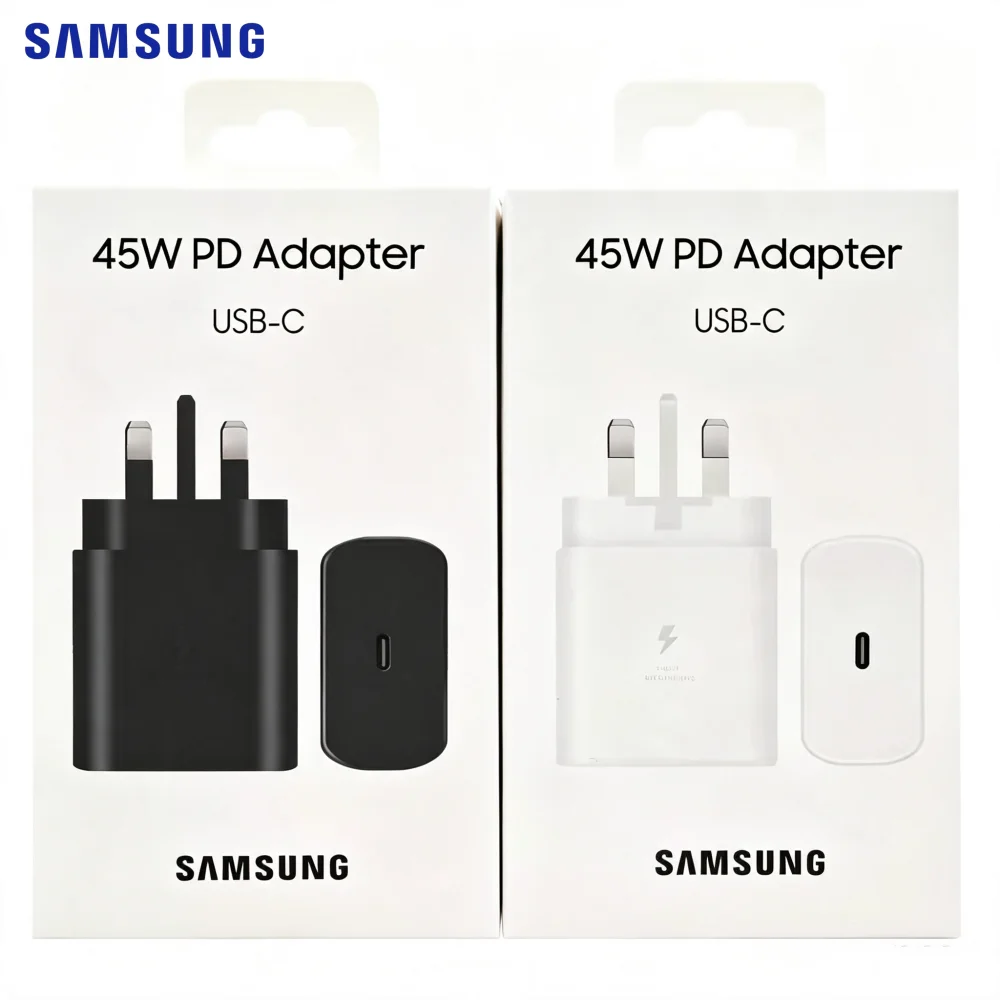 45W PD Super Fast Charging Adapter UK Plug For Samsung Galaxy S25 S24 S26 Ultra S23 S22 Z Fold ZFlip USB‑C Wall Charger EP‑TA845