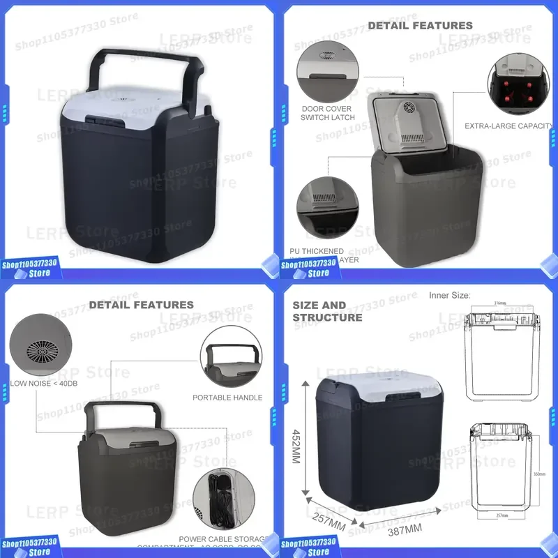 25L Electric Cooler & Warmer,Portable Mini Fridge,Car Fridge for Vehicles & Trucks 110V AC Home Power Cord & 12V Car Adapter