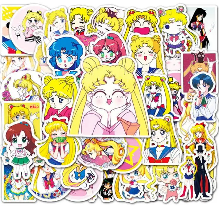

10/30/50pcs Bandai Anime Beauty Girl Warrior Graffiti Stickers Waterproof Skateboard Travel Car Phone Laptop Kids Toys Stickers