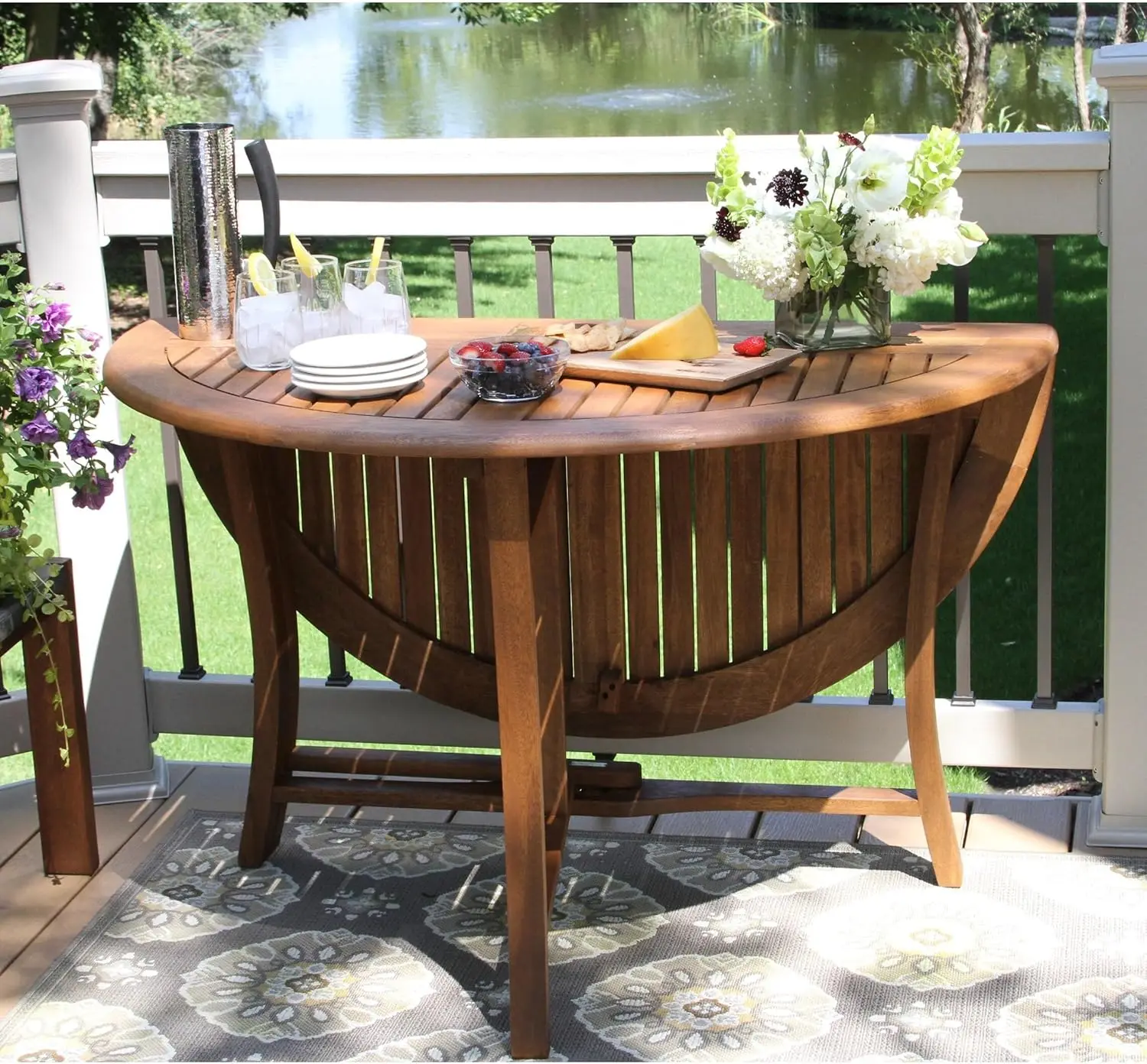 

Overstock Eilaf Eucalyptus Round Folding Outdoor Dining Table - 43 inches
