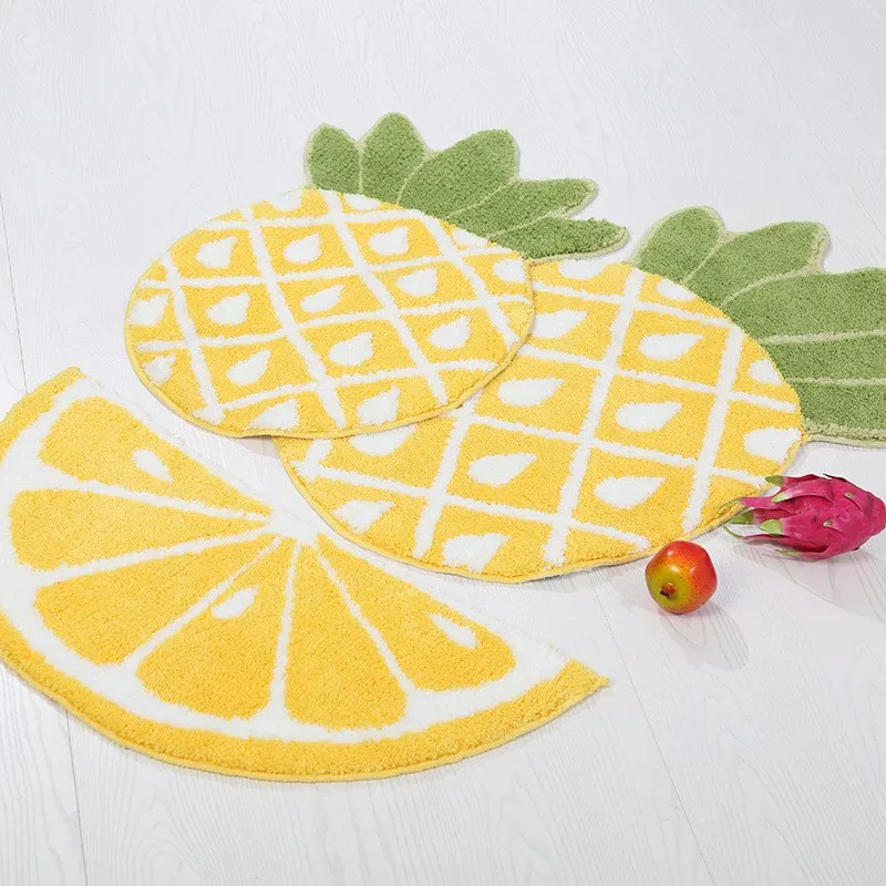 

Pineapple Avocado Soft Bath Mat Fruits Shape Tufting Carpet Living Room Bedroom Decor Rug Non-slip Absorbent Bathroom Floor Mats