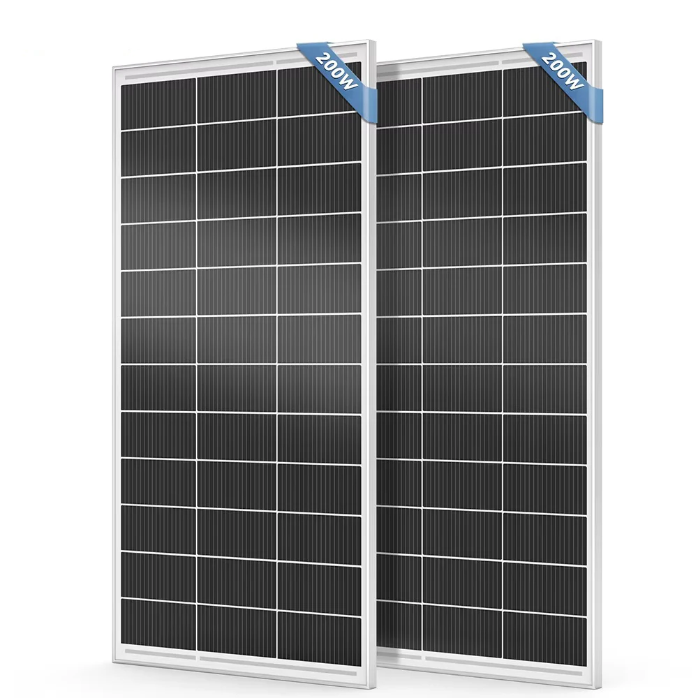 RVPOZWER 400W Solarpanel 12 Volt Monokristallines Solarpanel 18BB-Zellen Hocheffizienzmodul für Wohnmobile, Boote, Wohnwagen, netzunabhängig, 2 Stück 200W
