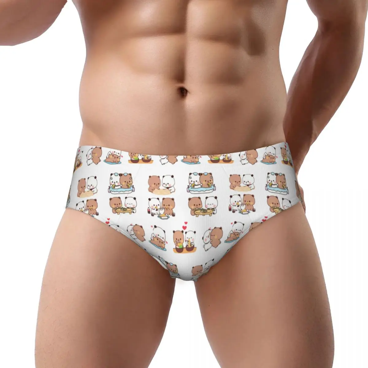 Custom Panda Bear And Brownie True Love Bubu Dudu Couple Brief Panties for Women Comfort Stretch Underwear