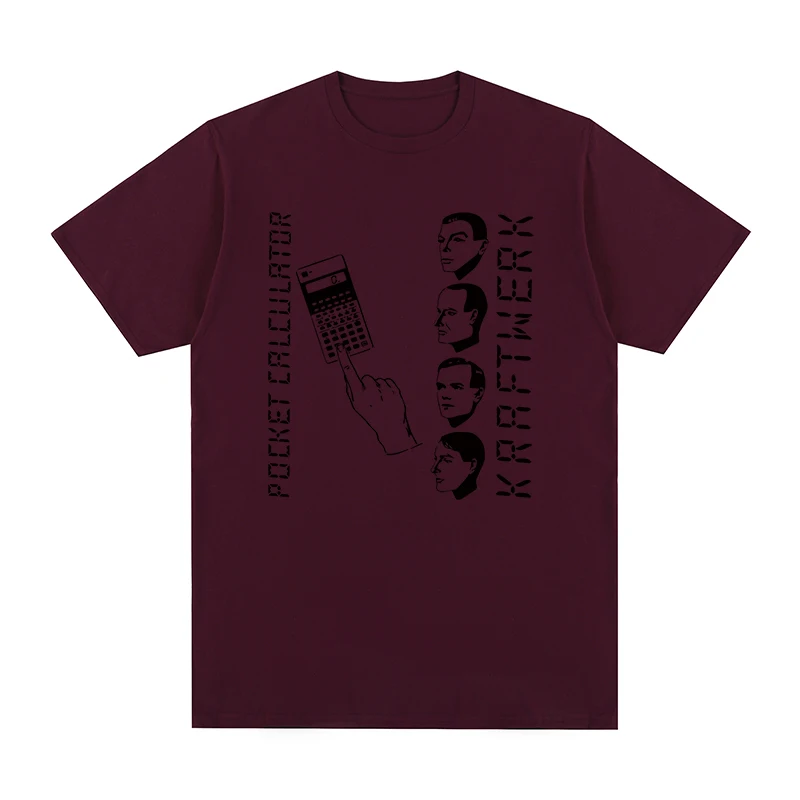 Oversized White Kraftwerk T Shirt Men Women Fashion Retro "Pocket Calculator" Print Short Sleeve Casual Cotton T-shirts Vintage view 5