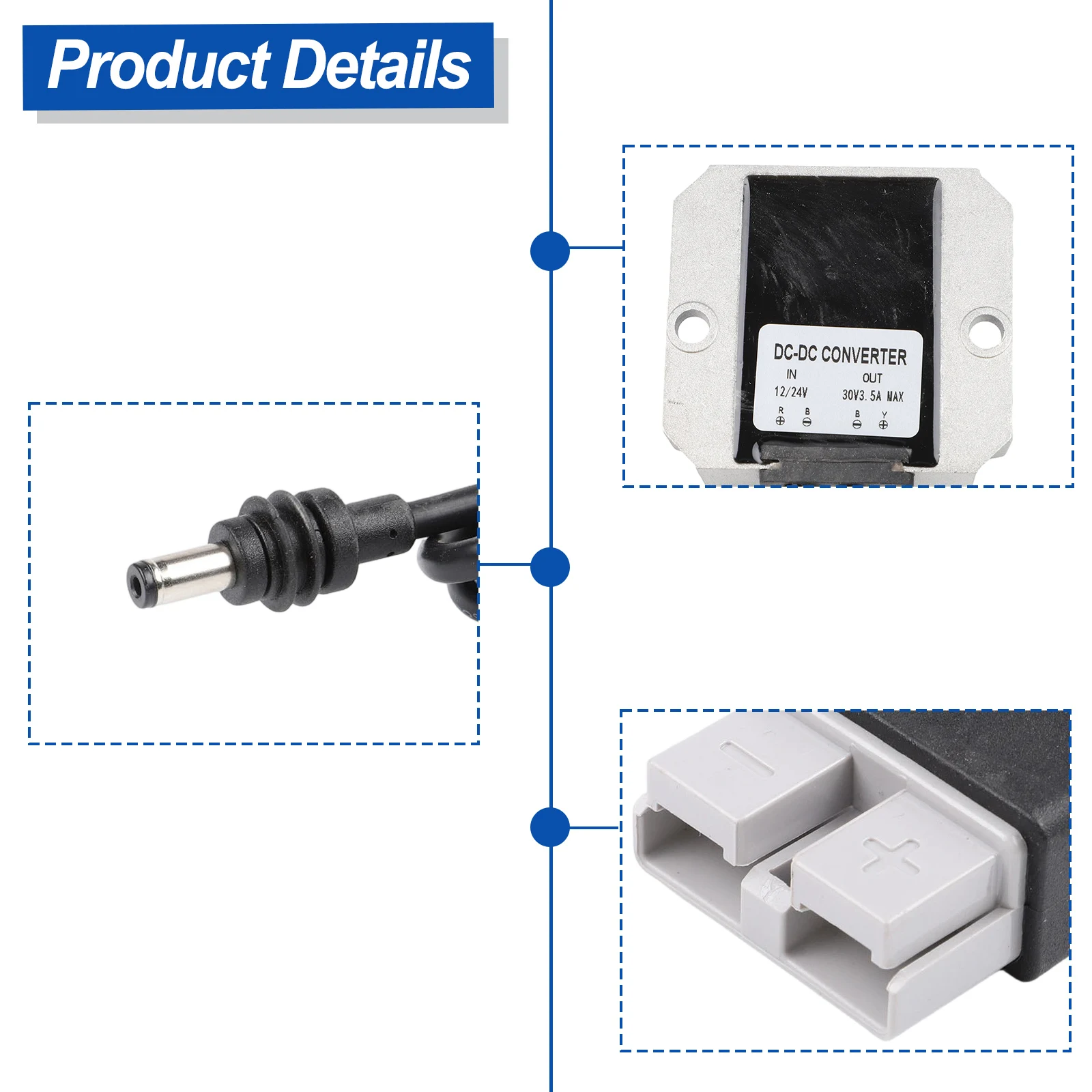 12V To 30V Power Converter For Starlink-Mini Cable Connectors, Material: PVC, Aluminum, Copper, Lengths: 1/3/5/7 Meters
