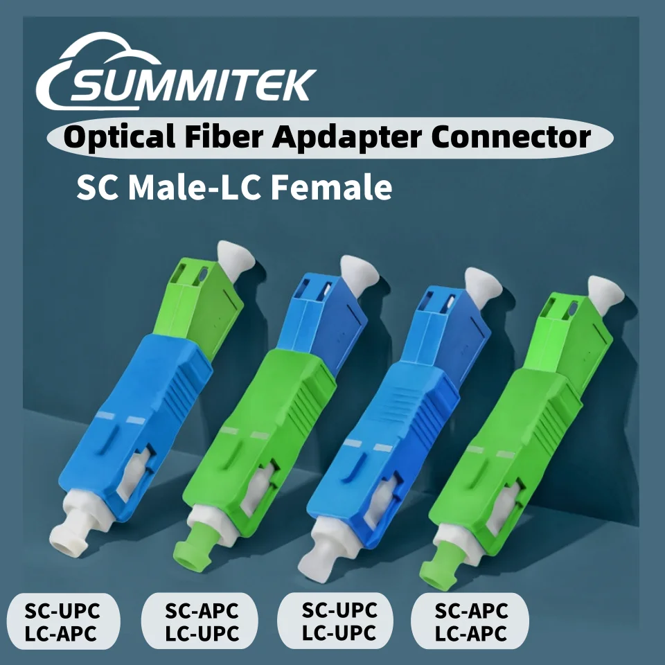 SUMMITEK 10pcs SC Male to LC Female Fast Connector Fiber Optic Adapter APC UPC Single Mode Optical Adapter