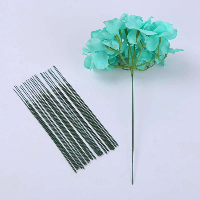 

50/100/300/500pcs 30cm Plastic-clad Iron Flower Stem DIY Artificial Hydrangea Rose Flower Head Stick Rod Wedding Decor Accessory