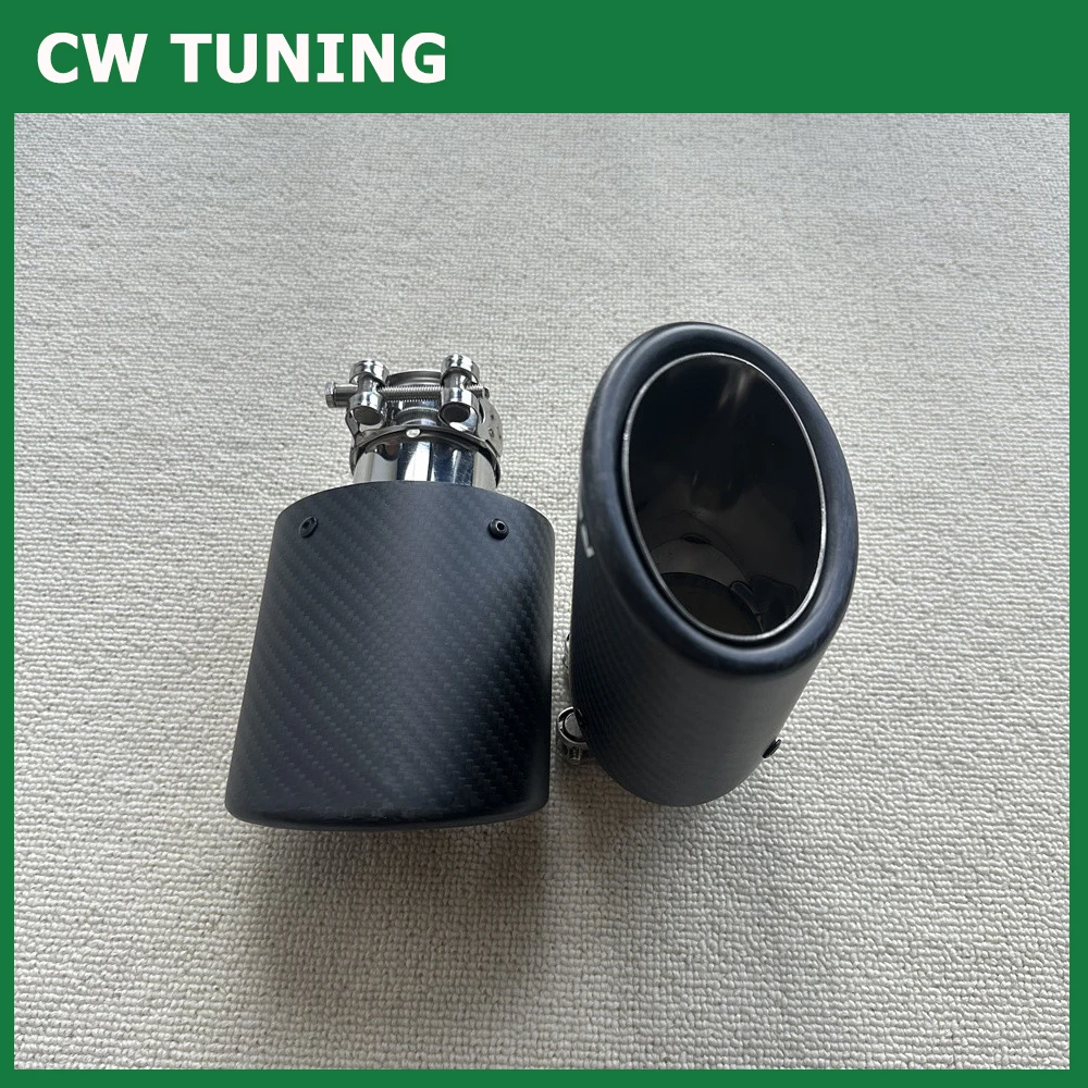 1 Stück Re Oval Carbonfaser 130/150MM Auspuffendrohr mit großem Durchmesser, universeller Edelstahl-Auspuffblende für Autos, Schalldämpfer