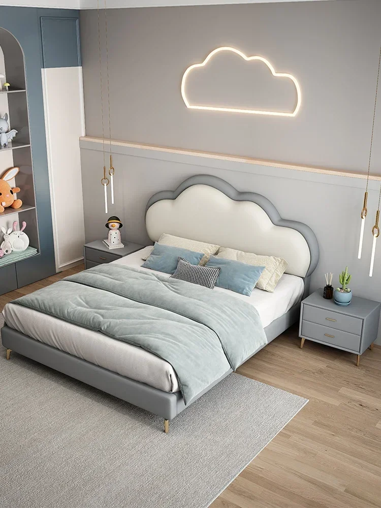 

Light Luxury Children's Bed Boy 1.5 M Girl Dream Castle Cartoon Cloud Bed