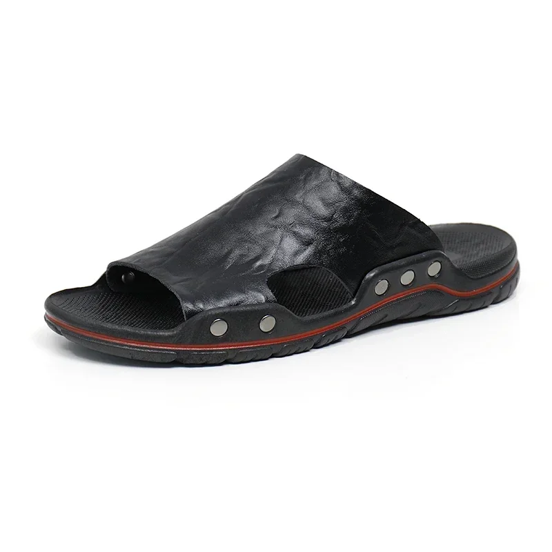 Männer Hausschuhe Männer Strand Rutschen EVA Flip-Flops Leichte Bequeme Pu Leder Reise Hausschuhe Männer Sommer Schuhe Mann Sandalen – Detail 2